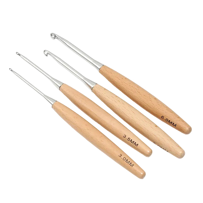 Weaveyland Set de 11 Crochets à Crochet avec Manche en Bois – Aiguilles pour Tricot et Travaux Manuels