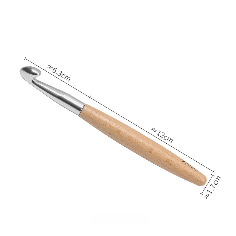 Weaveyland Set de 13 Crochets à Crochet en Bois – Tailles 3 à 12 mm, Manche Poli