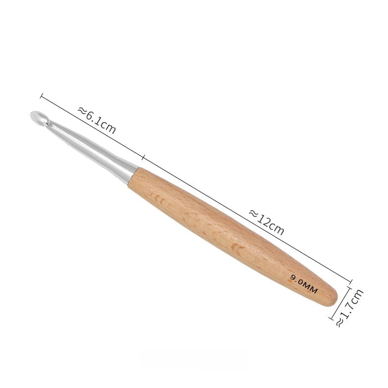 Weaveyland Set de 13 Crochets à Crochet en Bois – Tailles 3 à 12 mm, Manche Poli