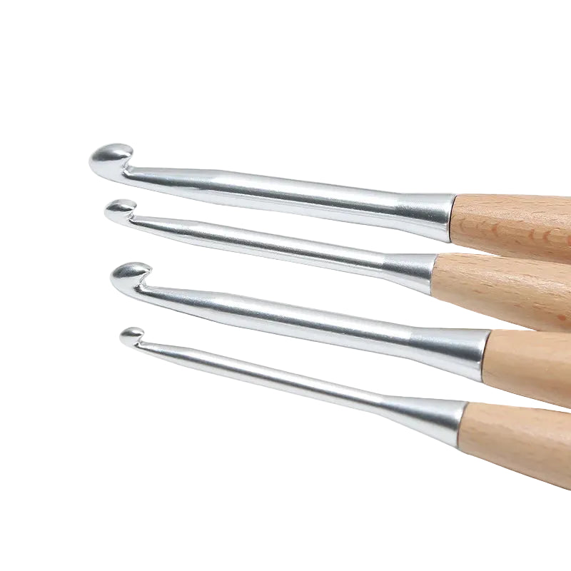 Weaveyland Set de 13 Crochets à Crochet en Bois – Tailles 3 à 12 mm, Manche Poli