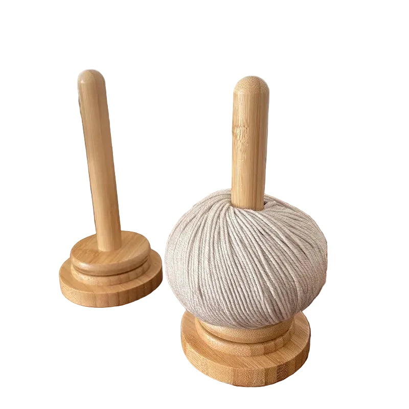 Weaveyland Porte-Laine Vertical en Bambou Rotatif – Support de Pelote pour Tricot, Crochet et Tissage