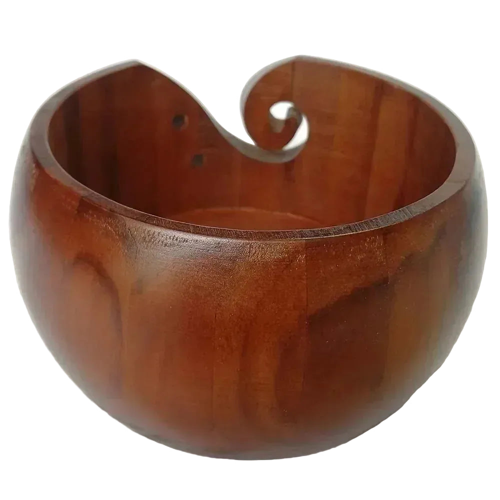 Weaveyland Bol à Laine en Bois Rond 15 cm – Organisateur de Pelote pour Tricot et Crochet