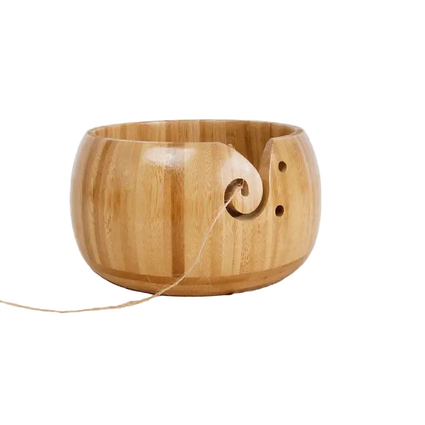 Weaveyland Bol à Laine en Bambou 13 x 8 cm – Organisateur de Pelote pour Tricot et Crochet