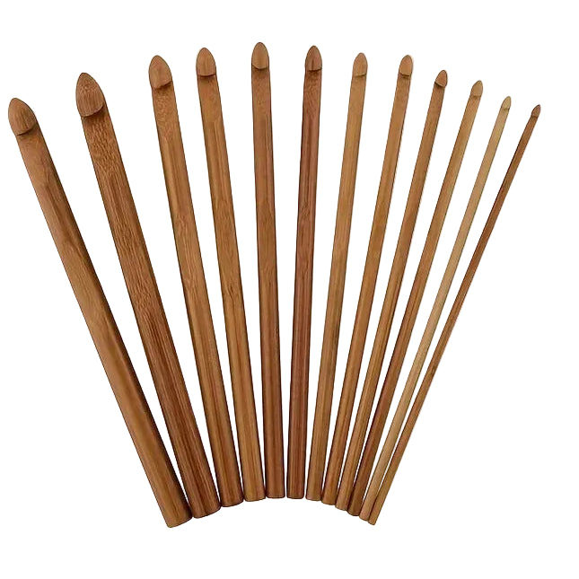 Weaveyland Set de 12 Crochets à Crochet en Bambou – Tailles 3 à 10 mm, Outils pour Tricot et Crochet