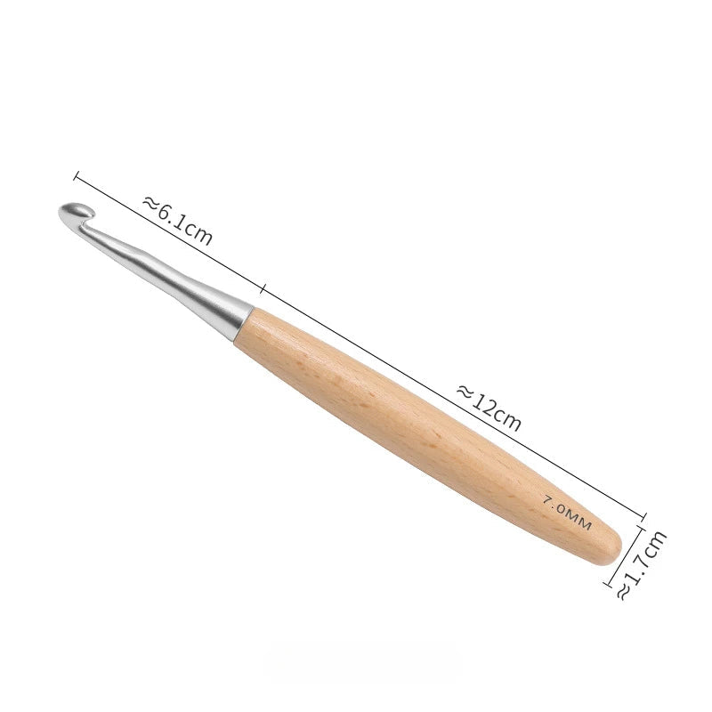 Weaveyland Set de 13 Crochets à Crochet en Bois – Tailles 3 à 12 mm, Manche Poli