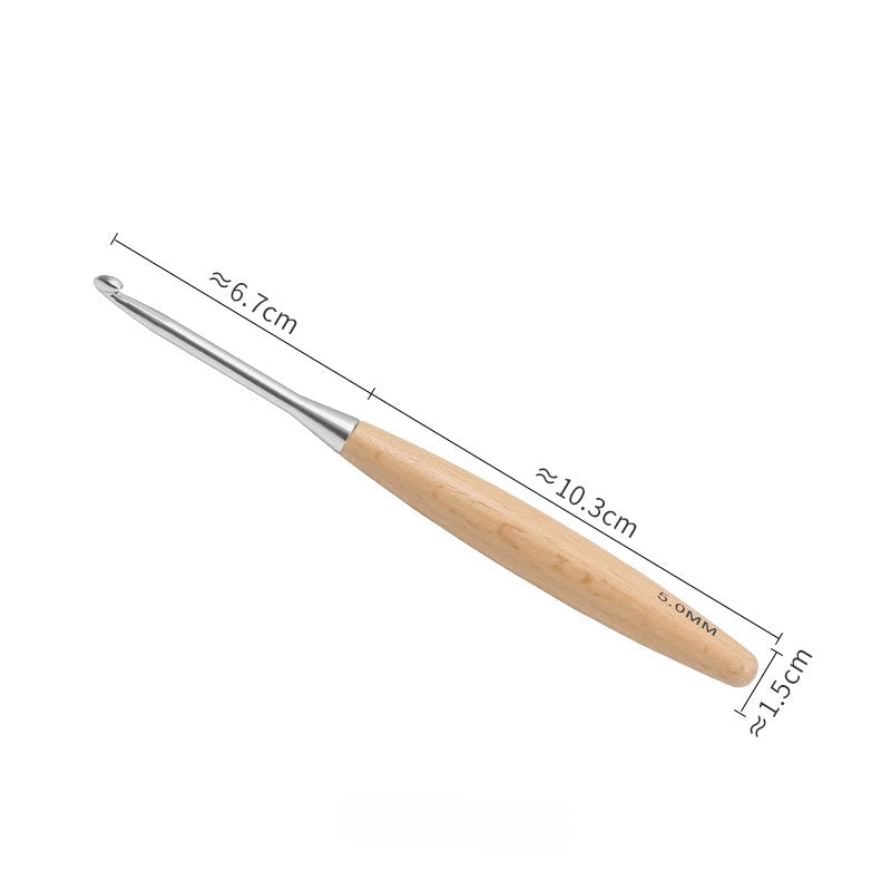 Weaveyland Set de 13 Crochets à Crochet en Bois – Tailles 3 à 12 mm, Manche Poli
