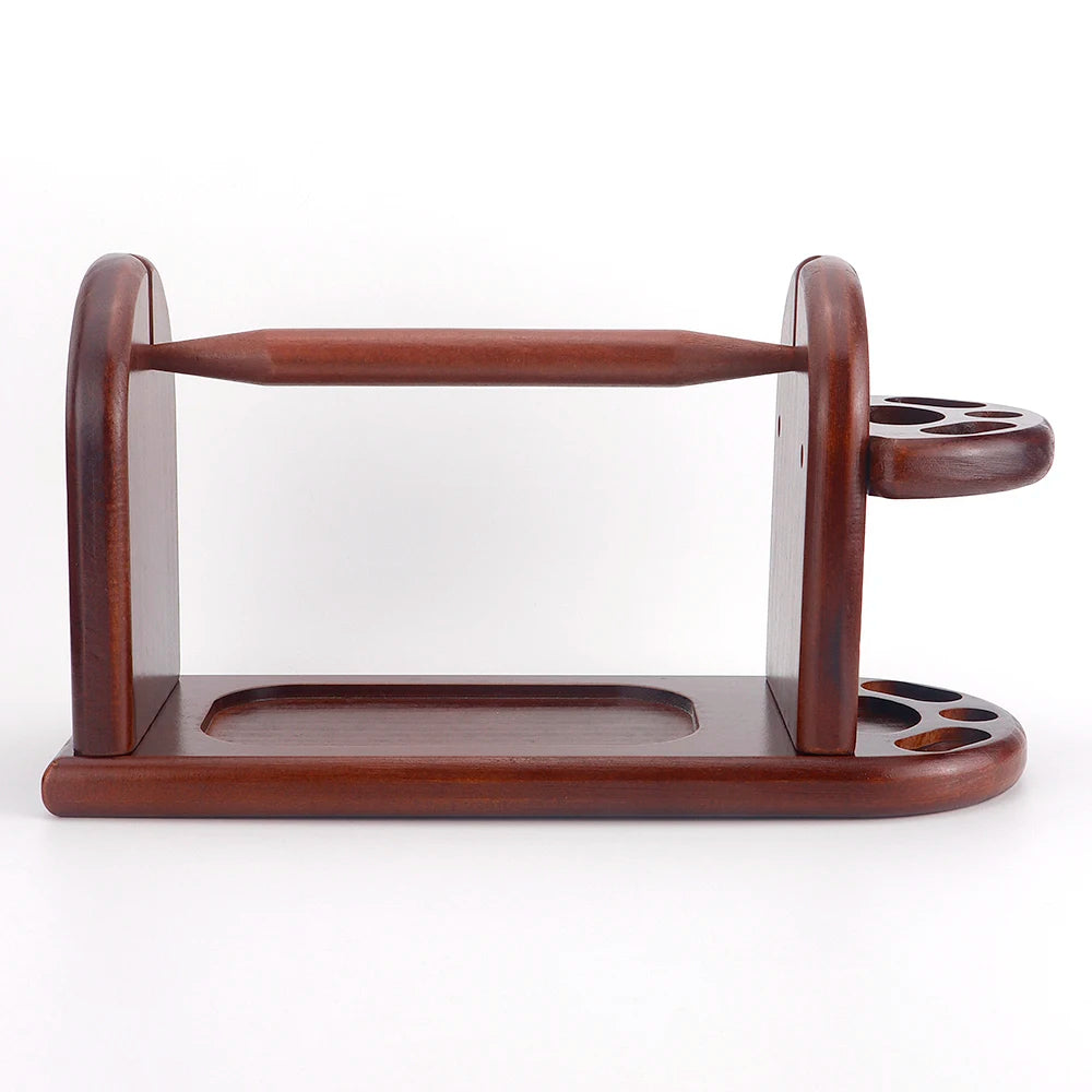 Weaveyland Porte-Laine en Bois Rouge Bordeaux – Support Rotatif avec Rangement pour Tricot et Crochet