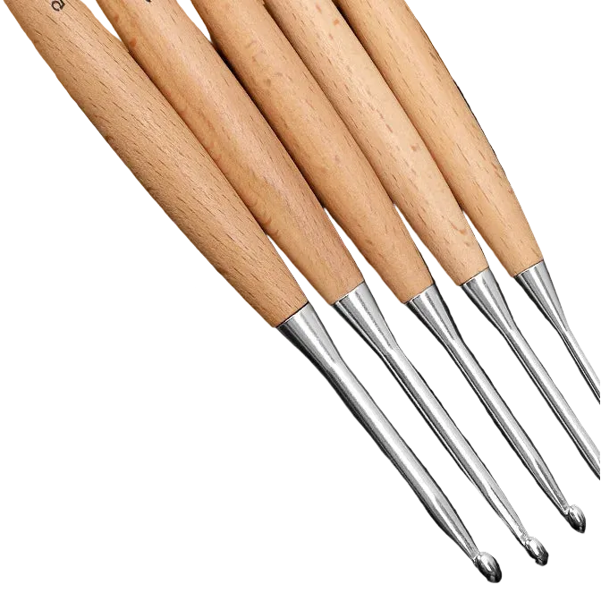 Weaveyland Set de 13 Crochets à Crochet en Bois – Tailles 3 à 12 mm, Manche Poli