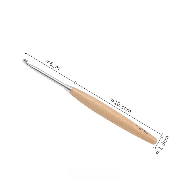 Weaveyland Set de 13 Crochets à Crochet en Bois – Tailles 3 à 12 mm, Manche Poli