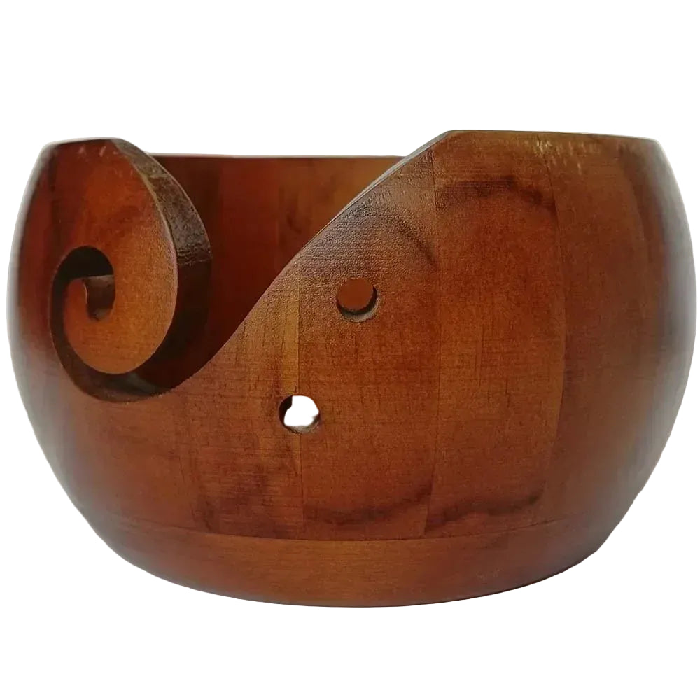 Weaveyland Bol à Laine en Bois Rond 15 cm – Organisateur de Pelote pour Tricot et Crochet