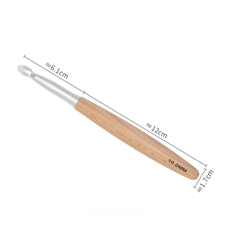 Weaveyland Set de 13 Crochets à Crochet en Bois – Tailles 3 à 12 mm, Manche Poli
